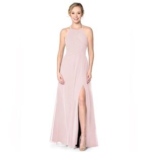 Azazie Ginger Allure bridesmaids dress, pearl pink color, size A14